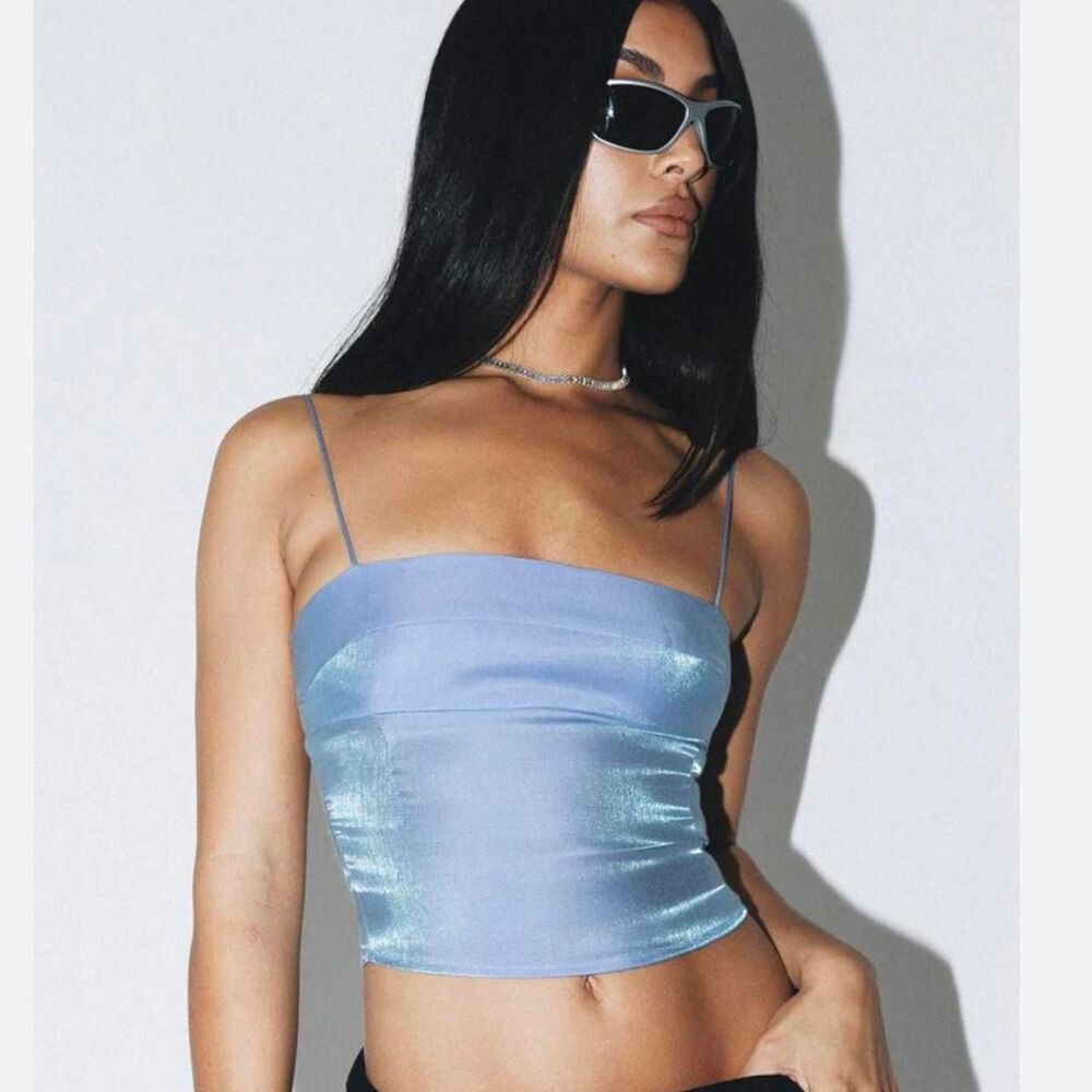 Princess-polly Women's Blue Crop-top